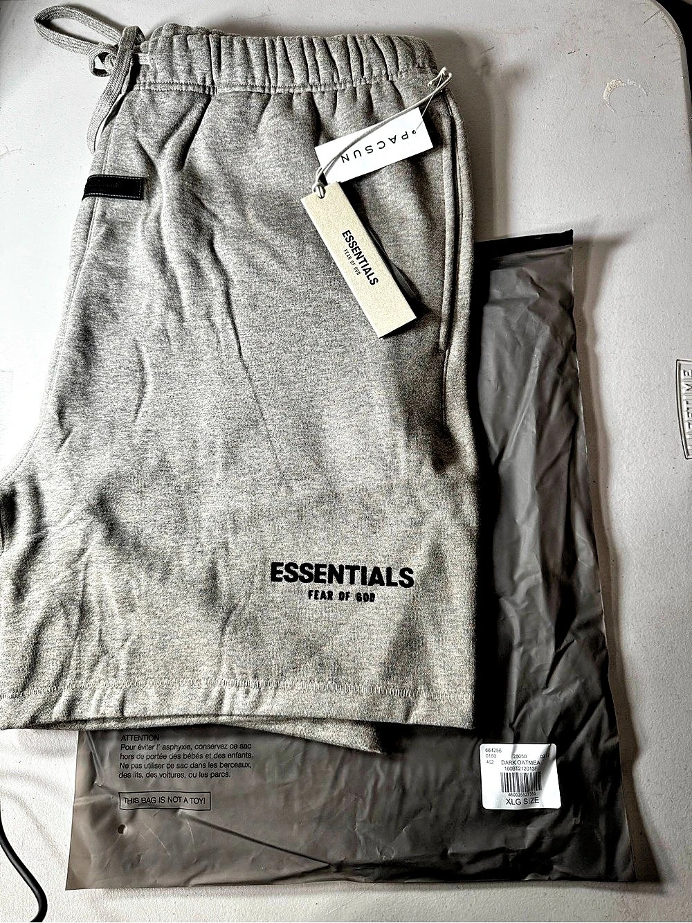 ESSENTIALS Fear of God Essentials fleece shorts Gray Fleece Shorts Size XL NWT
